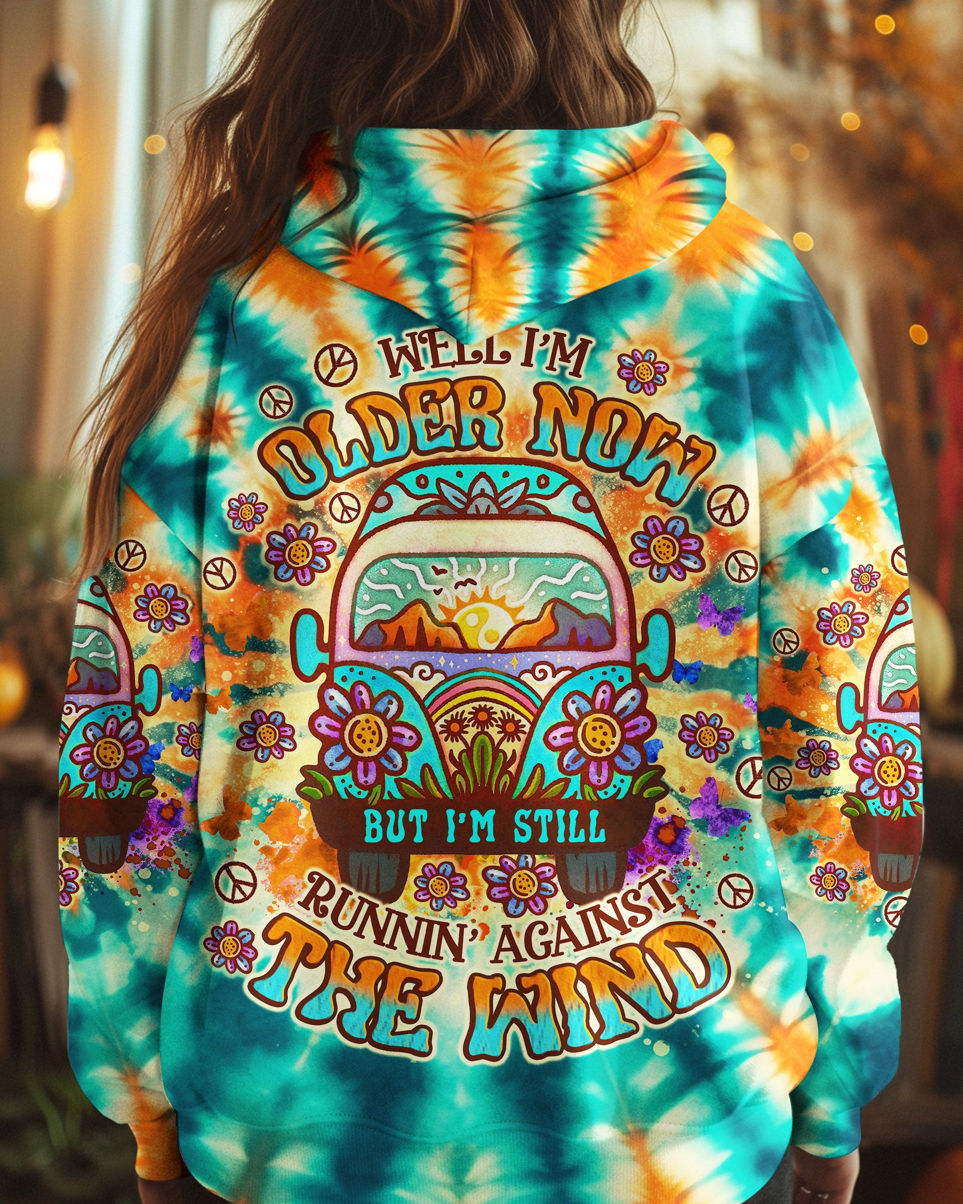 Older Now But Im Still Running Against The Wind Tie Dye Hippie Van AOP Shirts _1_ n3hlv