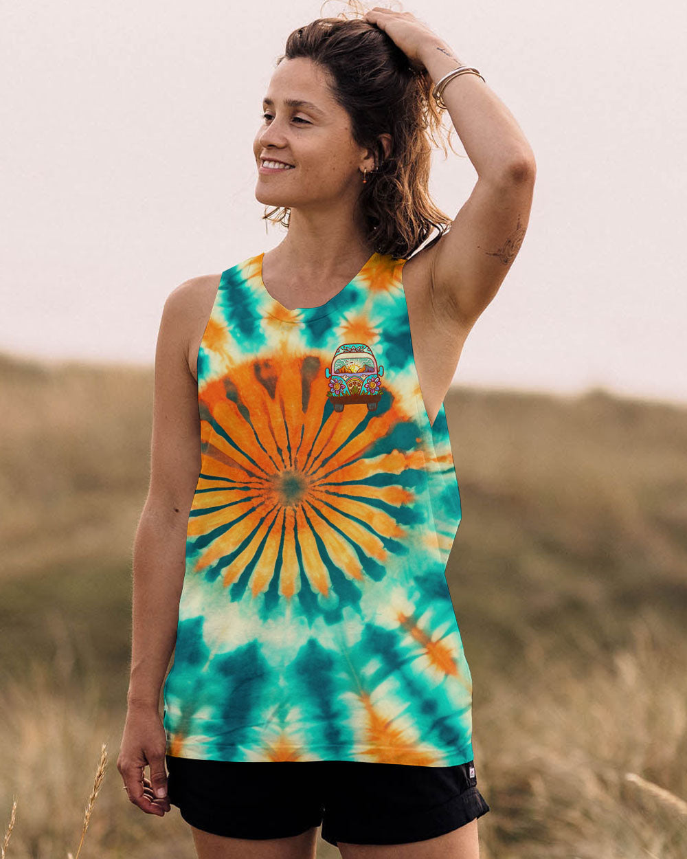 Older Now But Im Still Running Against The Wind Tie Dye Hippie Van AOP Shirts _6_ RoDGZ