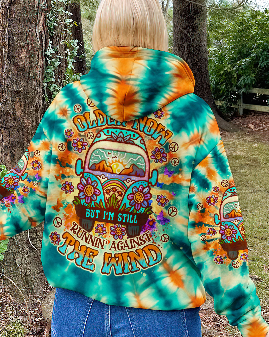 Older Now But Im Still Running Against The Wind Tie Dye Hippie Van AOP Shirts _8_ ATPDa