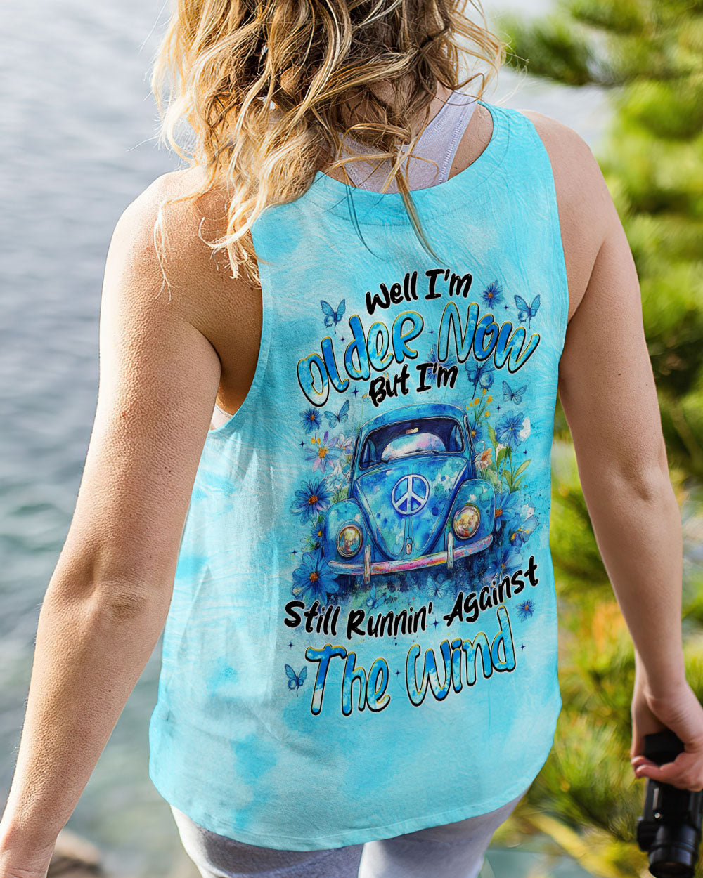 Older Now But Im Still Running Against The Wind Watercolor Blue VW Beetle AOP Shirts _7_ 3AxXK