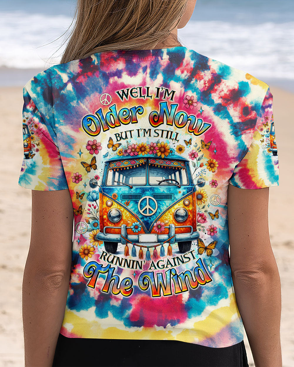 Older Now But Im Still Running Against the Wind Colorful Tie Dye Hippie Bus AOP Shirts _12_ c60L2