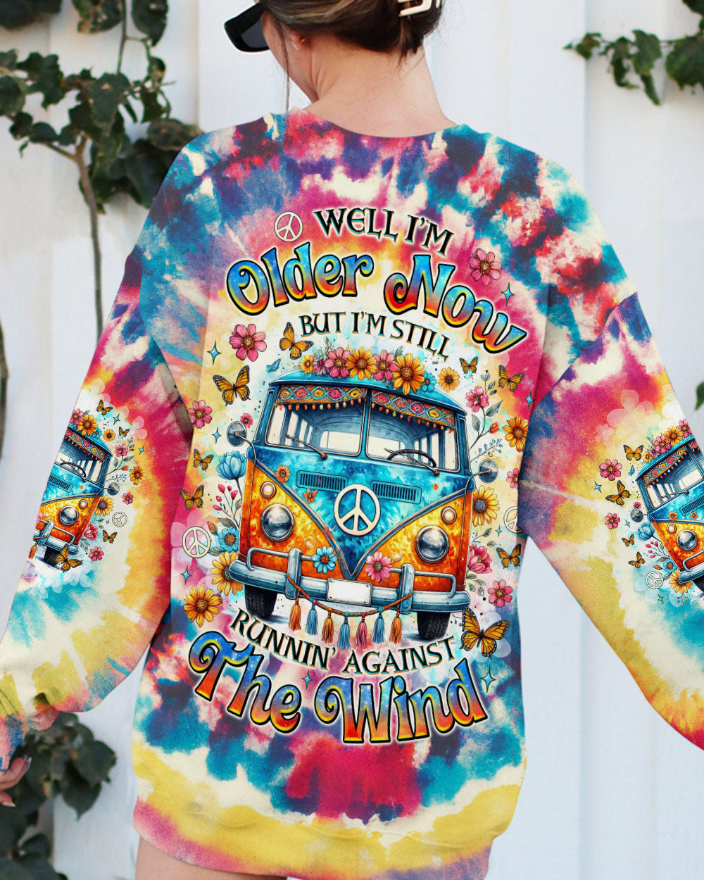 Older Now But Im Still Running Against the Wind Colorful Tie Dye Hippie Bus AOP Shirts _3_ oWhAj