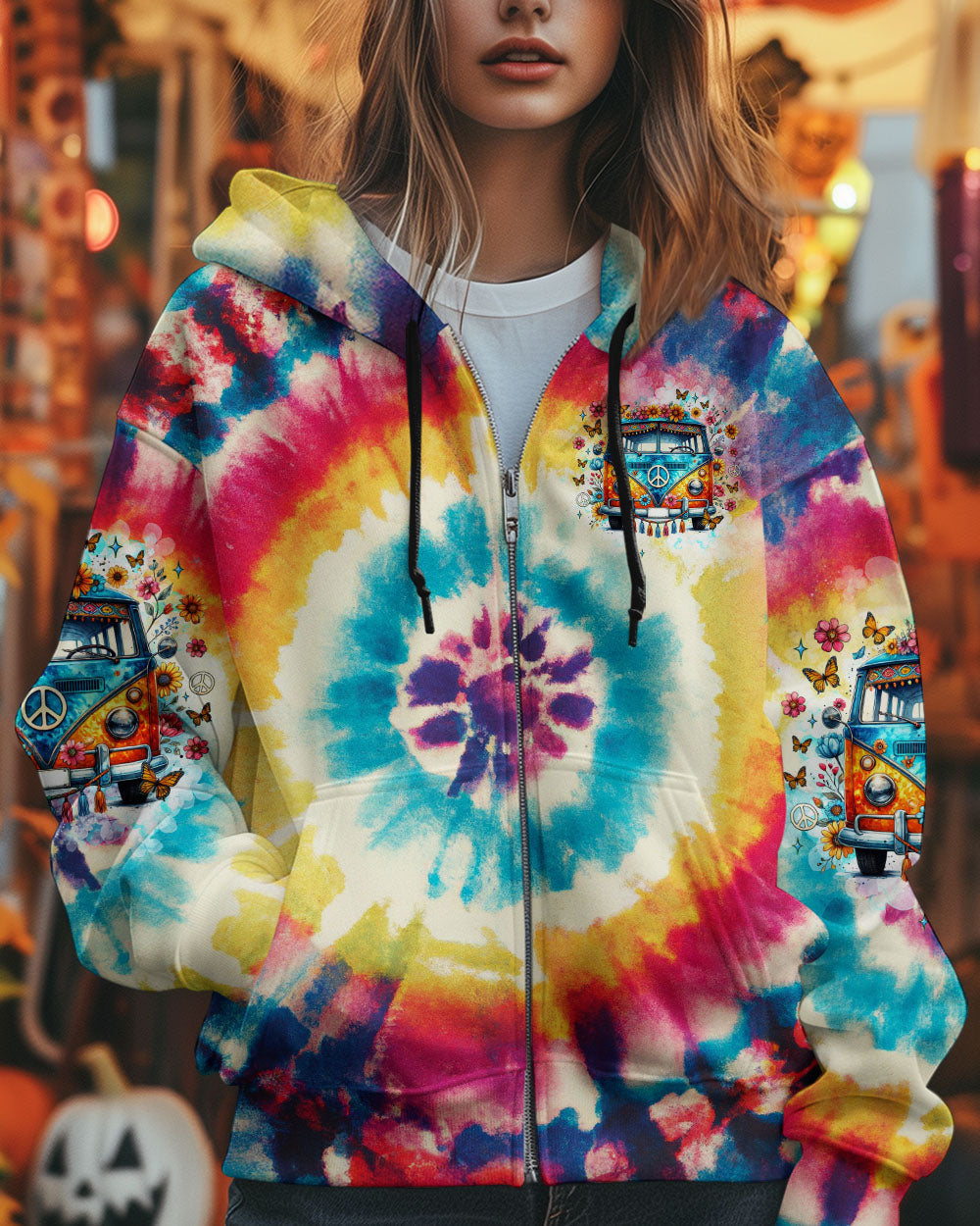 Older Now But Im Still Running Against the Wind Colorful Tie Dye Hippie Bus AOP Shirts _4_ d8Sdm