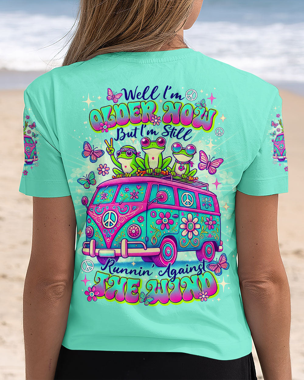Older Now But Im Still Running Against the Wind Funny Frog Hippie Van AOP Shirts _12_ DBS6A