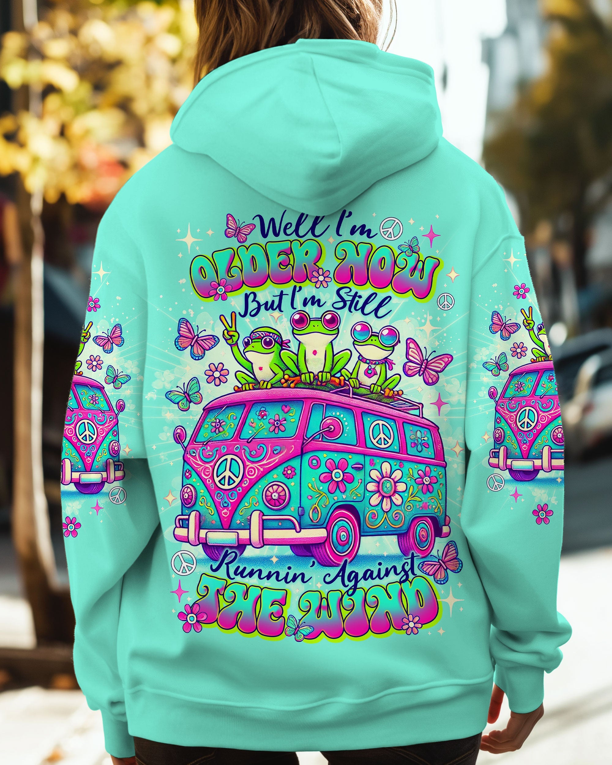 Older Now But Im Still Running Against the Wind Funny Frog Hippie Van AOP Shirts _1_ yW0Ng