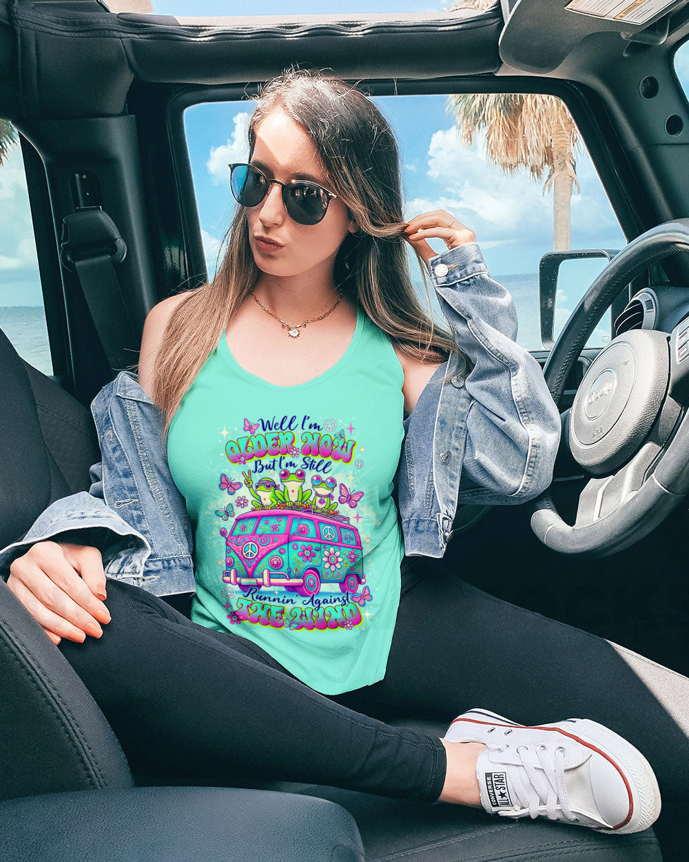 Older Now But Im Still Running Against the Wind Funny Frog Hippie Van AOP Shirts _5_ B4H8T