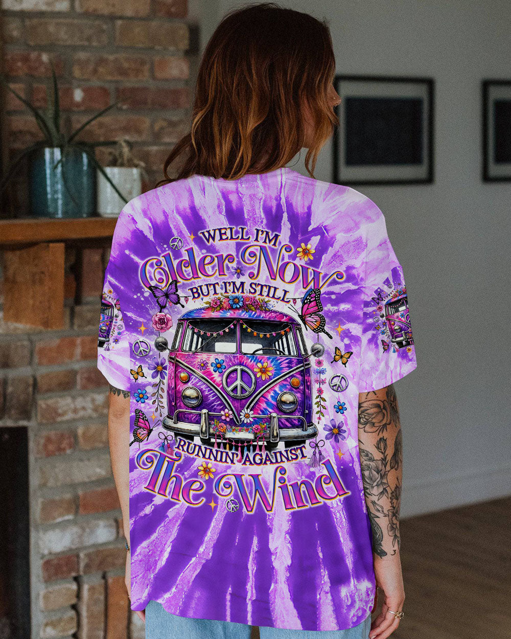 Older Now But Im Still Running Against the Wind Purple Tie Dye Hippie Van AOP Shirts _10_ VNe15