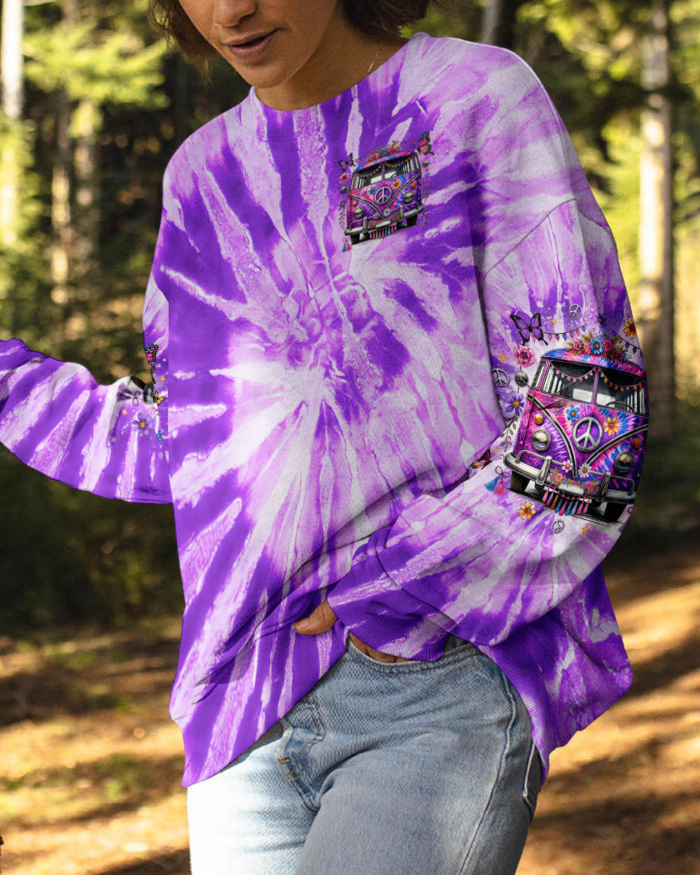 Older Now But Im Still Running Against the Wind Purple Tie Dye Hippie Van AOP Shirts _2_ cZuwe