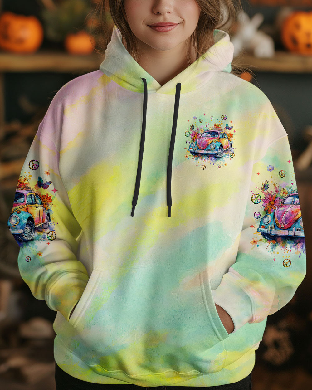 Older Now But Im Still Running Against the Wind Retro VW Beetle Tie Dye AOP Shirts _13_ x8vGQ