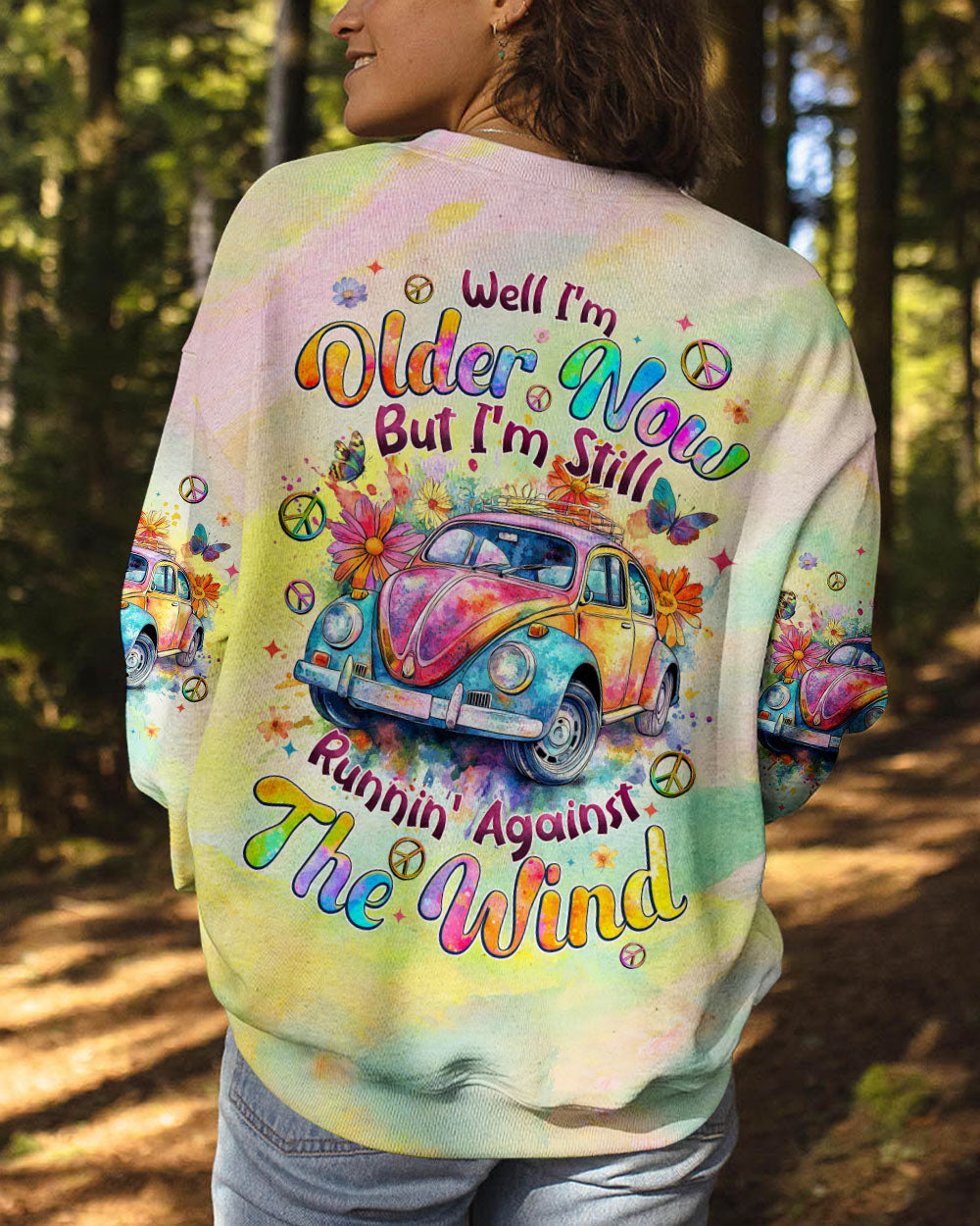 Older Now But Im Still Running Against the Wind Retro VW Beetle Tie Dye AOP Shirts _3_ gkBDr
