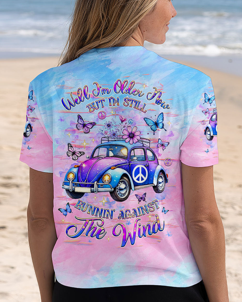 Older Now But Im Still Running Against the Wind Tie Dye Hippie Car AOP Shirts _13_ XJYoh
