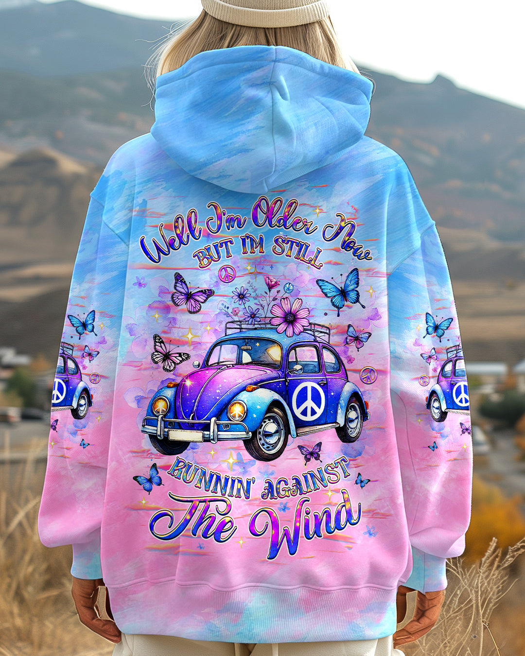 Older Now But Im Still Running Against the Wind Tie Dye Hippie Car AOP Shirts _1_ eb7cn