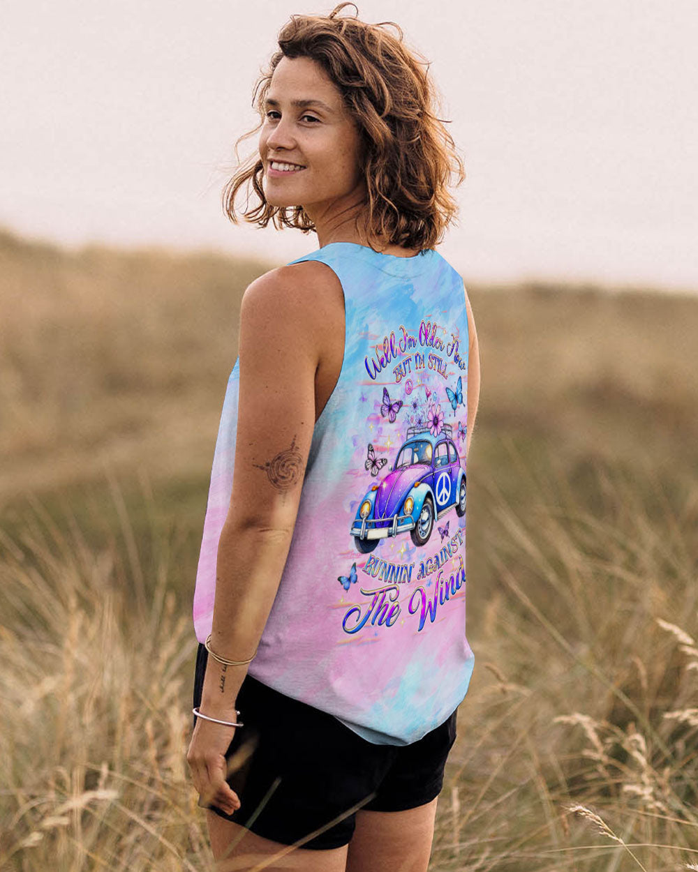 Older Now But Im Still Running Against the Wind Tie Dye Hippie Car AOP Shirts _7_ K2Ivh