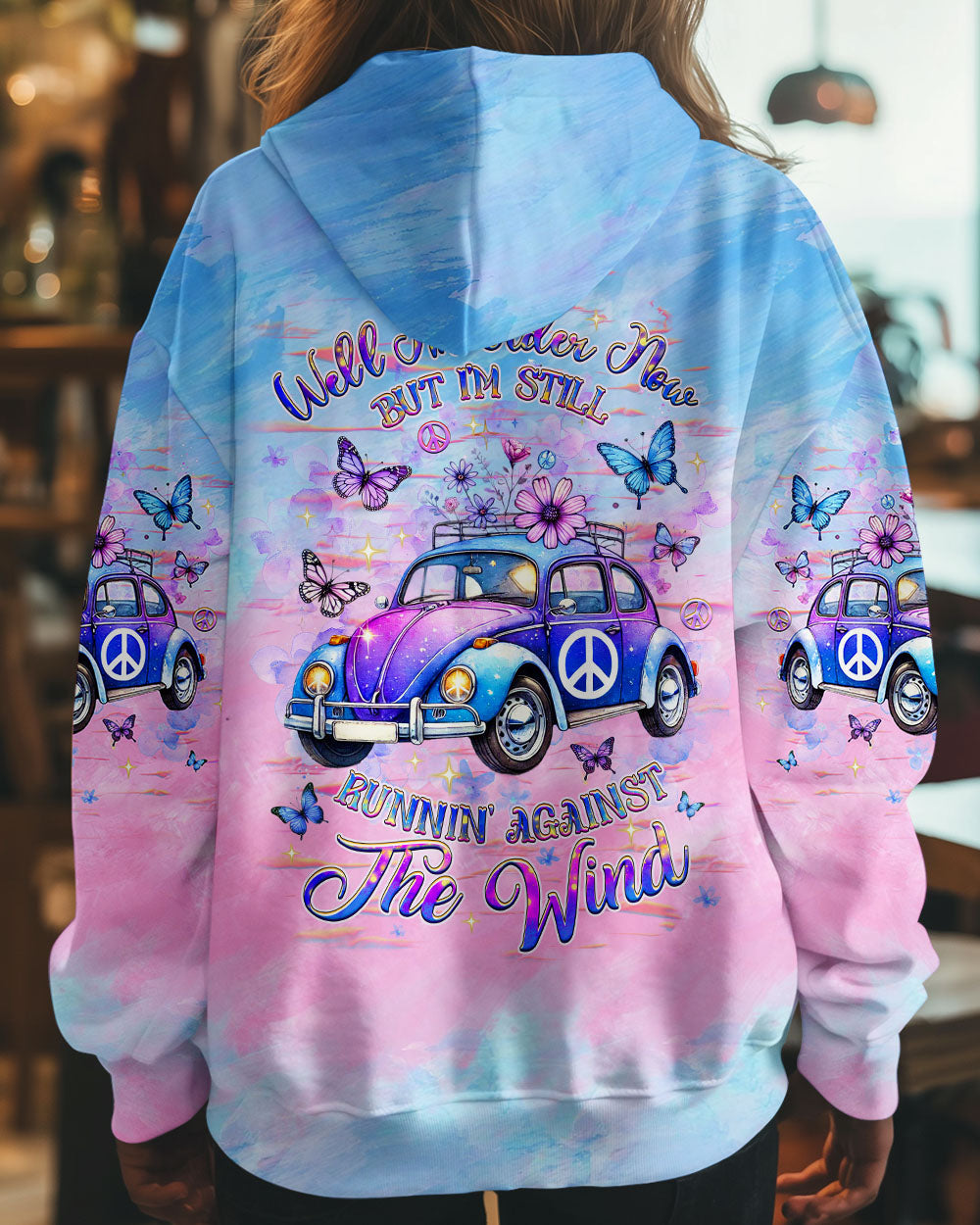 Older Now But Im Still Running Against the Wind Tie Dye Hippie Car AOP Shirts _8_ kmFED