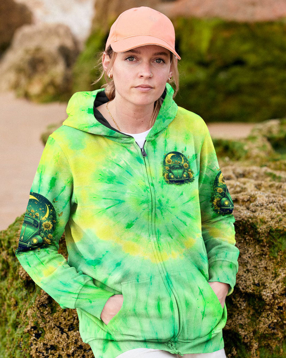 Older Now But Im Still Running Against the Wind Tie Dye Hippie VW Bug Sunflowers AOP Shirts _8_ ar8dg