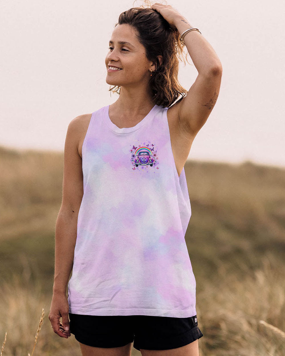 Older Now But Im Still Running Against the Wind Tie Dye Peace VW Bug AOP Shirts _7_ y3L7F