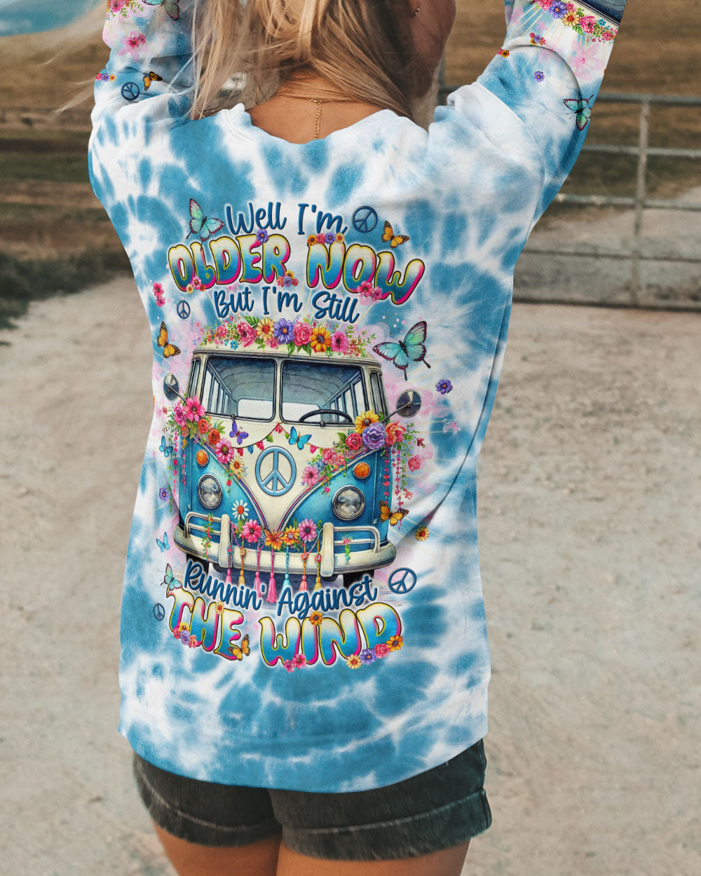 Older Now But Im Still Running Against the Wind Tie Dye VW Bus Retro Hippie AOP Shirts _7_ GCcF3