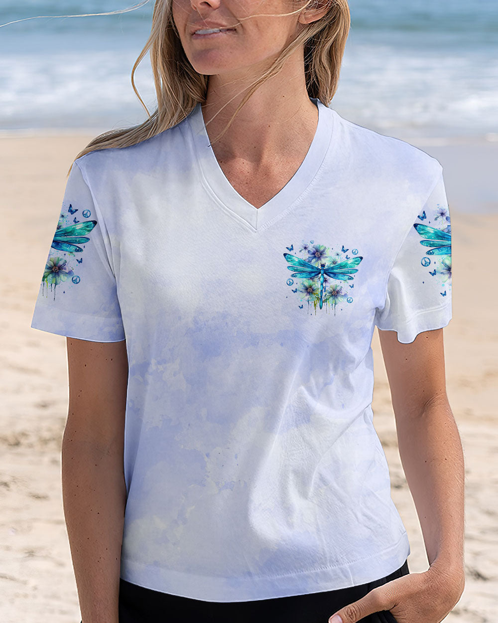 Older Now But Still Runnin Against the Wind Blue Dragonfly Floral AOP Shirts _12_ hbCL0