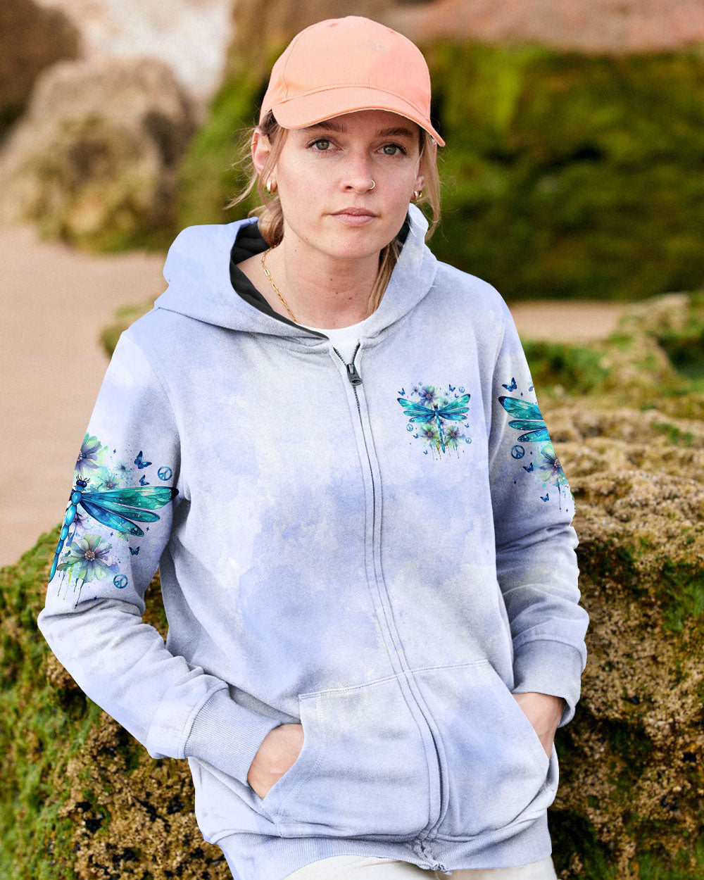 Older Now But Still Runnin Against the Wind Blue Dragonfly Floral AOP Shirts _4_ MXVz0