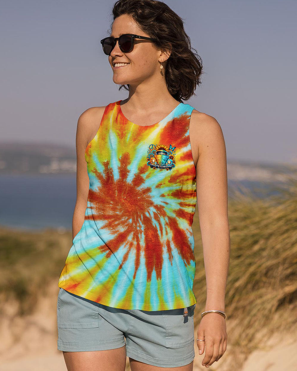 Older Now But Still Runnin Against the Wind Tie Dye Hippie Peace Car AOP Shirts _10_ kuyCl