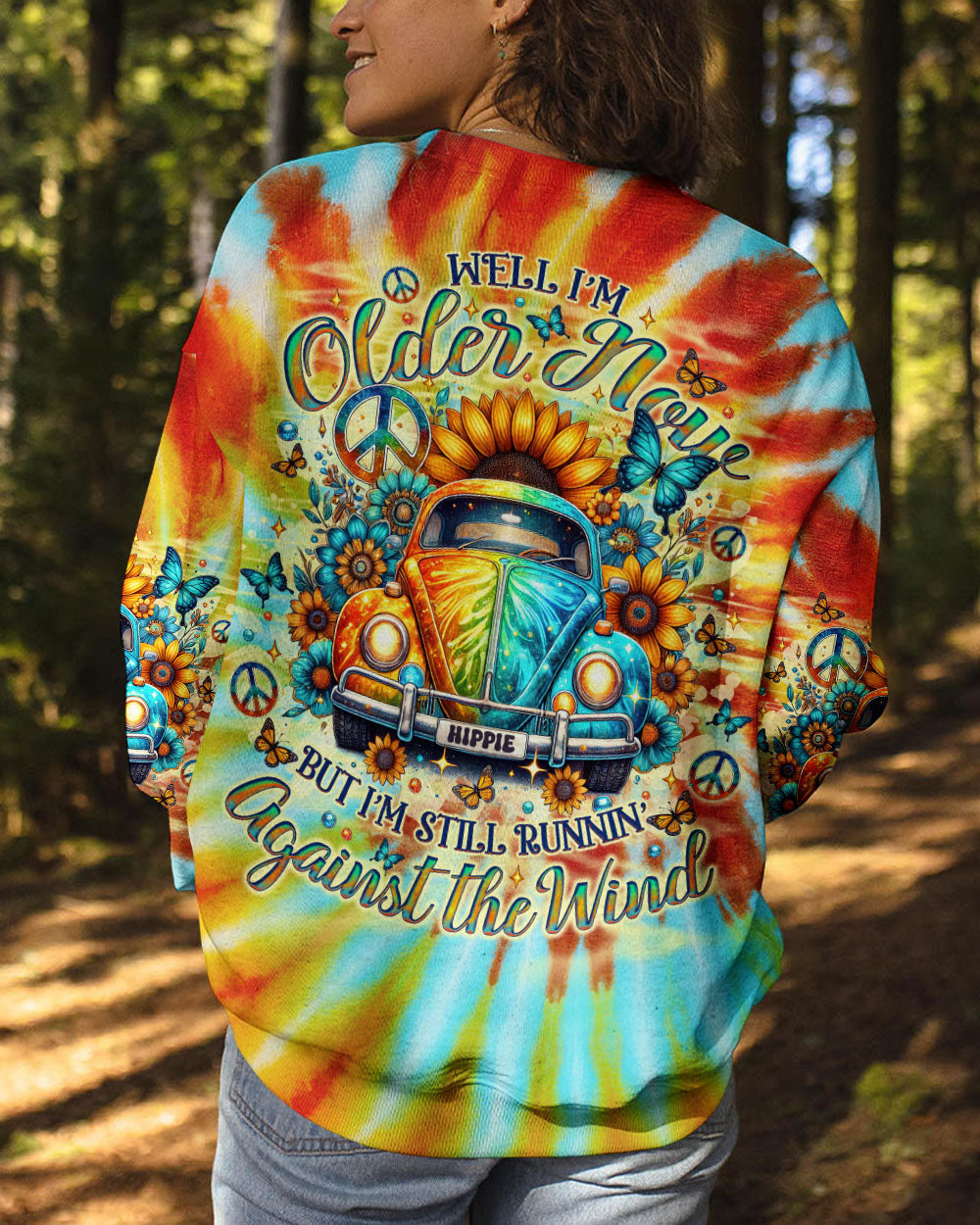 Older Now But Still Runnin Against the Wind Tie Dye Hippie Peace Car AOP Shirts _12_ YWngb