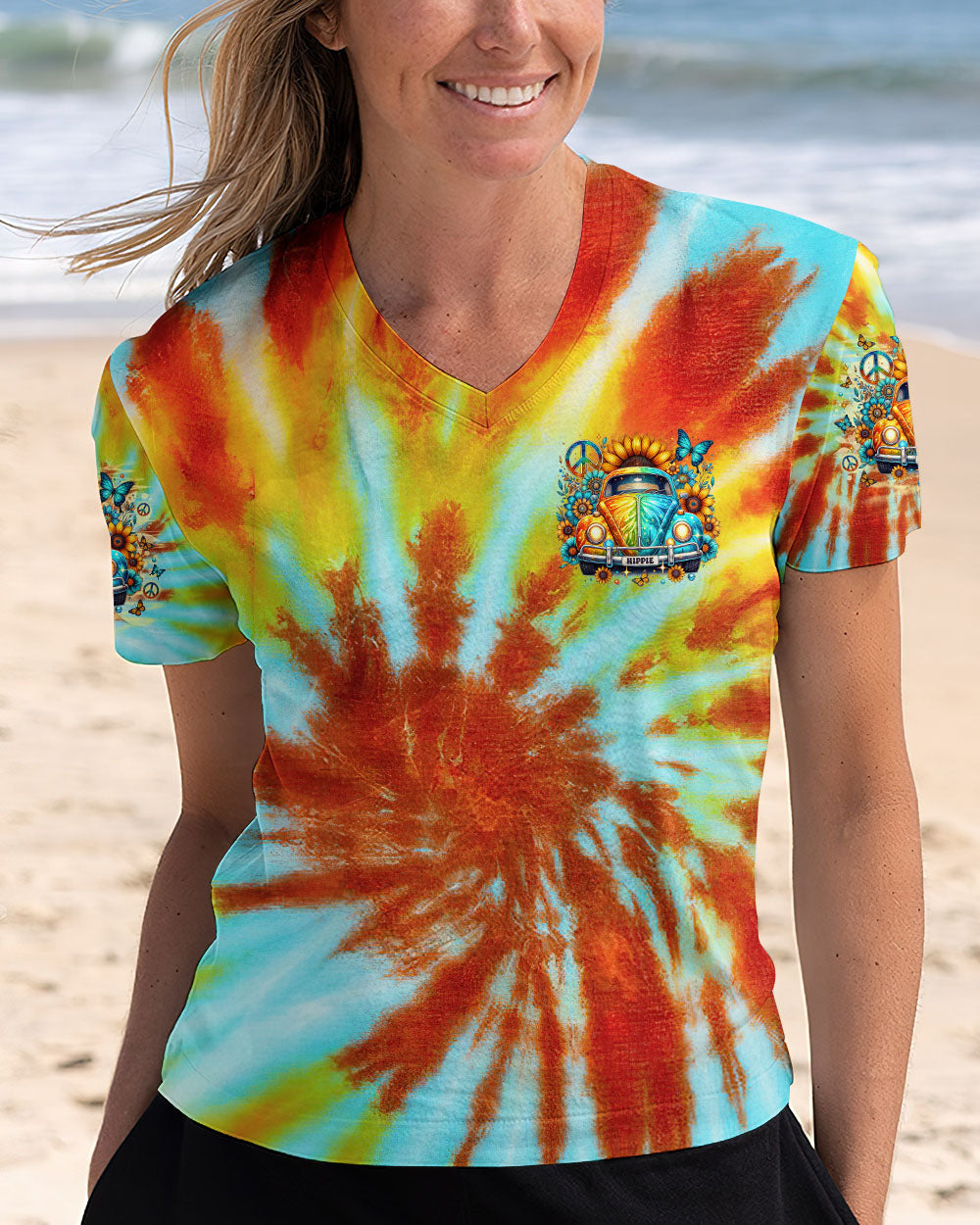 Older Now But Still Runnin Against the Wind Tie Dye Hippie Peace Car AOP Shirts _2_ fqkUa