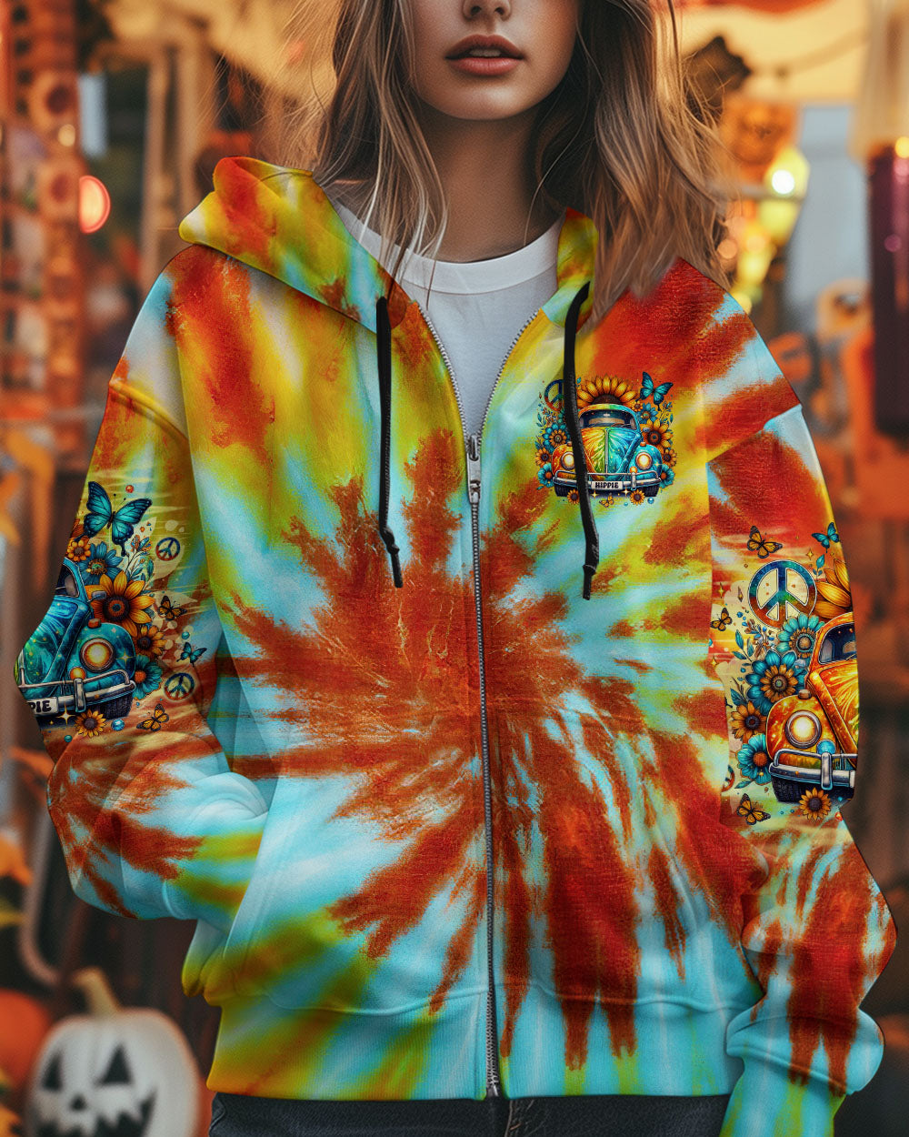 Older Now But Still Runnin Against the Wind Tie Dye Hippie Peace Car AOP Shirts _8_ pB8qs