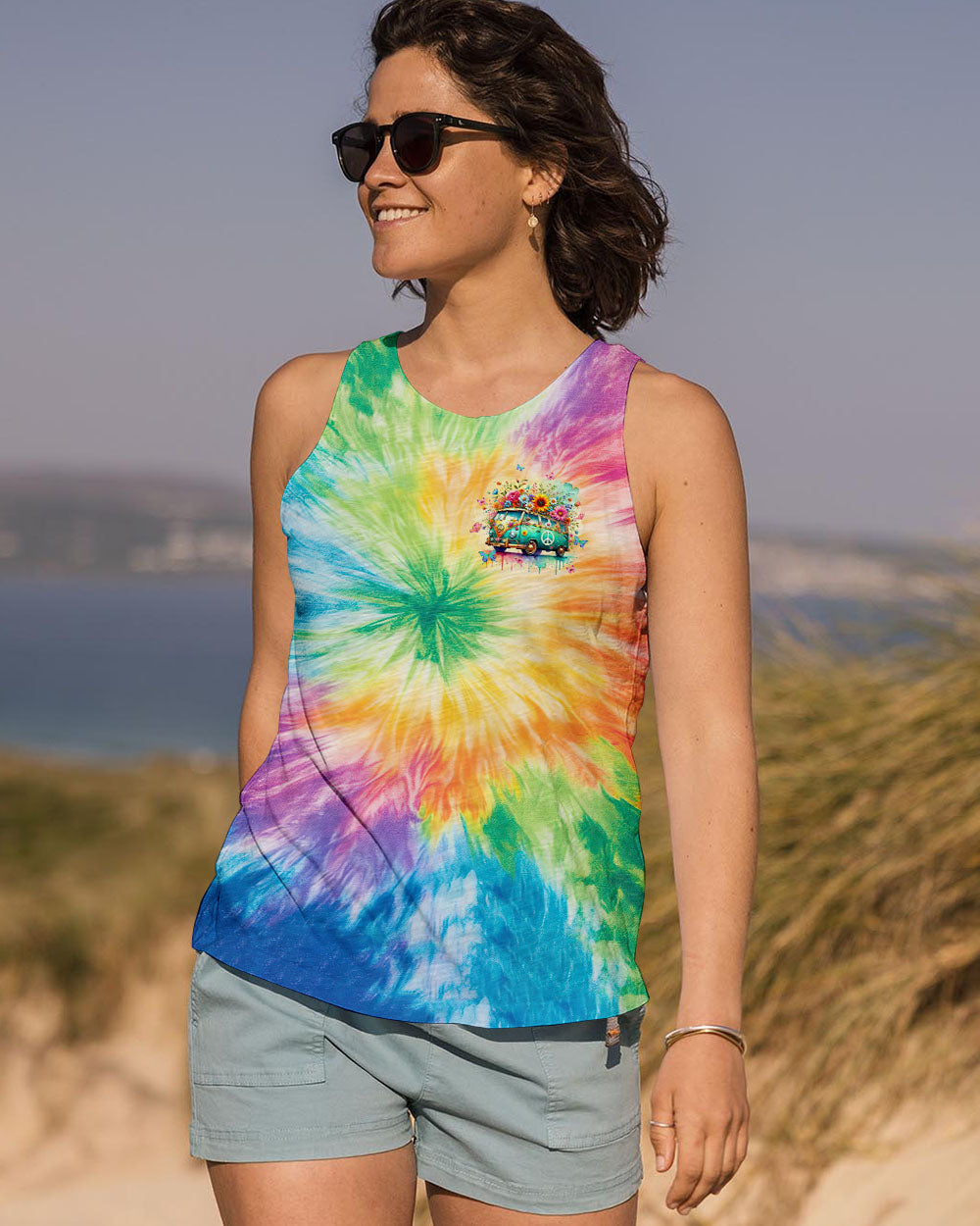 Older Now But Still Runnin Against the Wind Tie Dye Hippie Van AOP Shirts _12_ Lp4fe