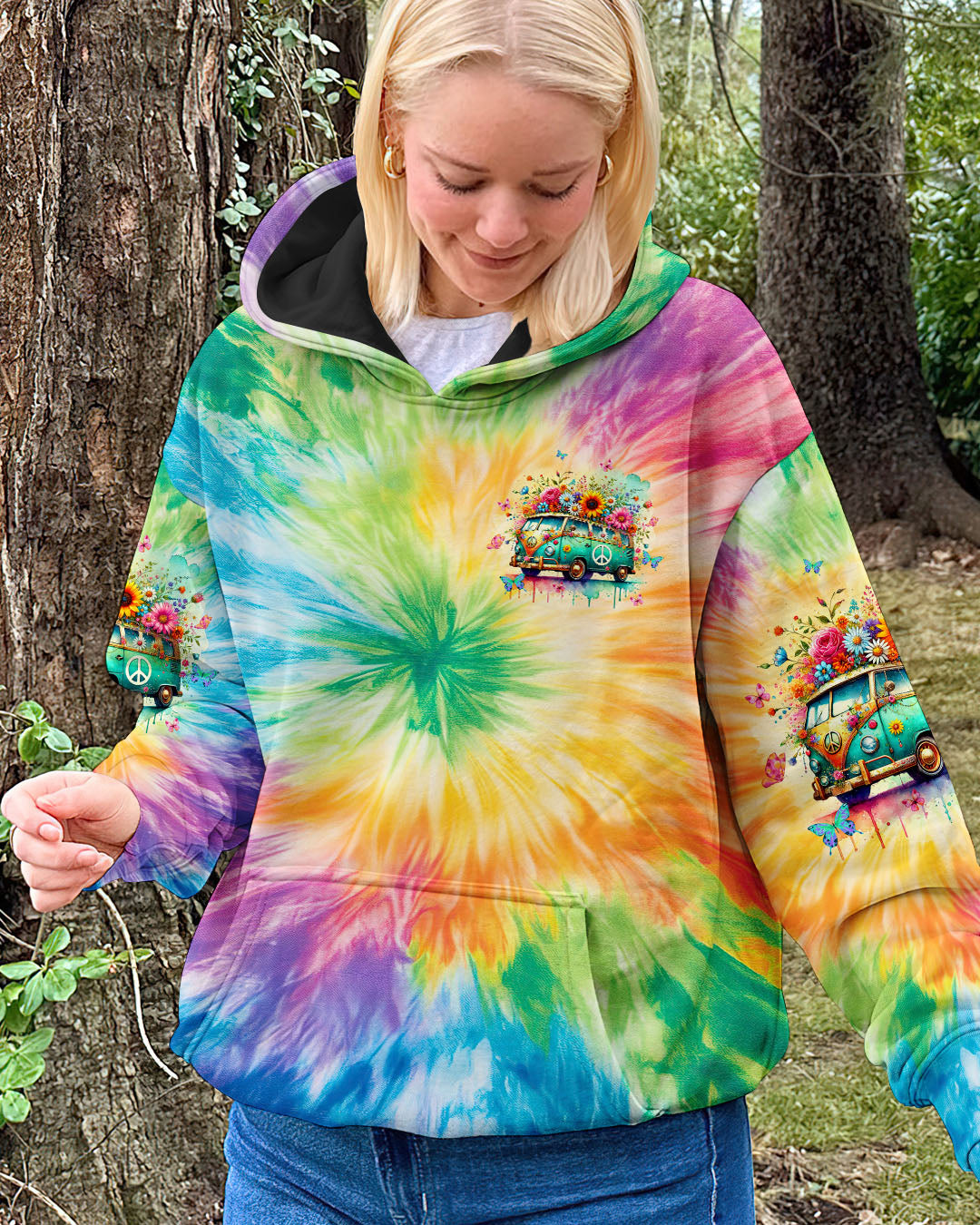 Older Now But Still Runnin Against the Wind Tie Dye Hippie Van AOP Shirts _6_ zTvVe