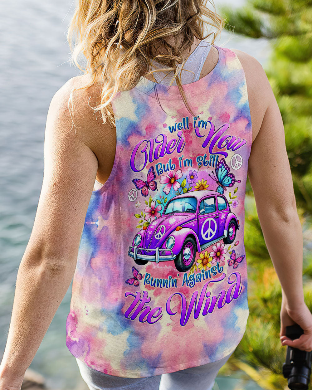 Older Now But Still Runnin Against the Wind Tie Dye Purple VW Bug AOP Shirts _13_ 6EKgA