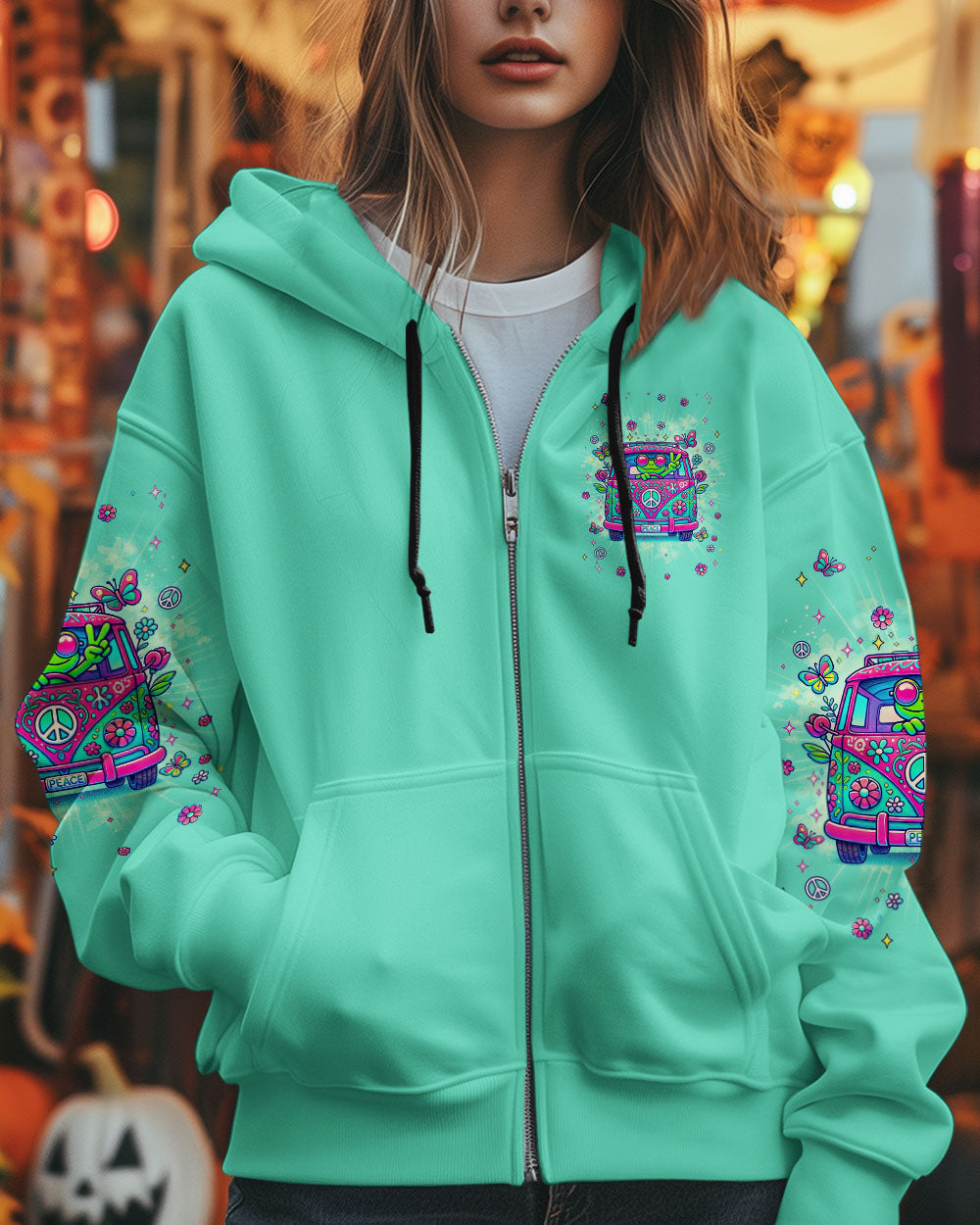 Older Now But Still Running Against The Wind Funny Frog Peace Van Design AOP Shirts _4_ FOVa6