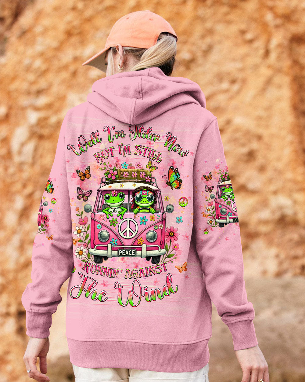 Older Now But Still Running Against The Wind Hippie Frogs with Floral Van Design AOP Shirts _4_ 65VDN