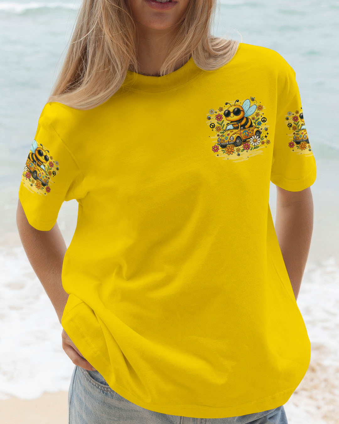 Older Now But Still Running Against The Wind Peace and Love Flower Power AOP Shirts _10_ cQYKO