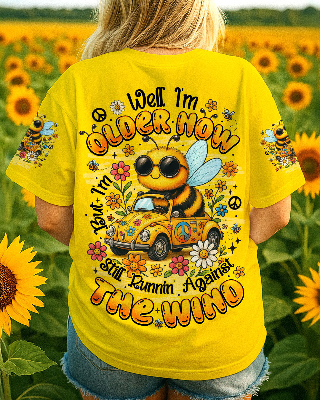 Older Now But Still Running Against The Wind Peace and Love Flower Power AOP Shirts _11_ 97b8N