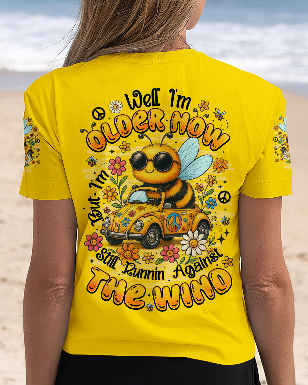 Older Now But Still Running Against The Wind Peace and Love Flower Power AOP Shirts _13_ iIjmT