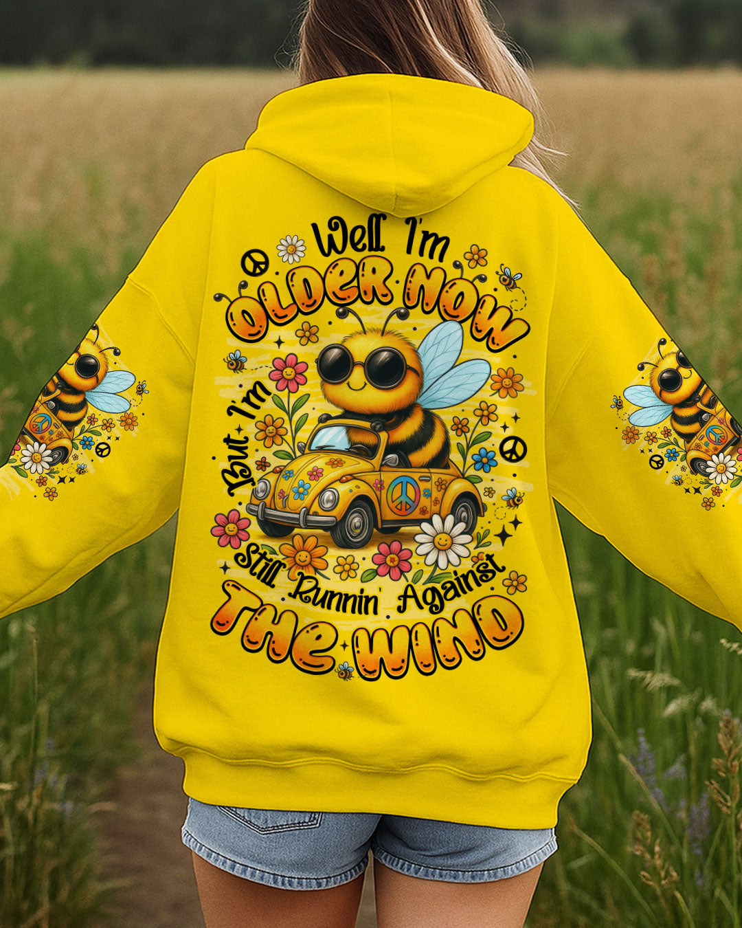 Older Now But Still Running Against The Wind Peace and Love Flower Power AOP Shirts _1_ 5MnDP