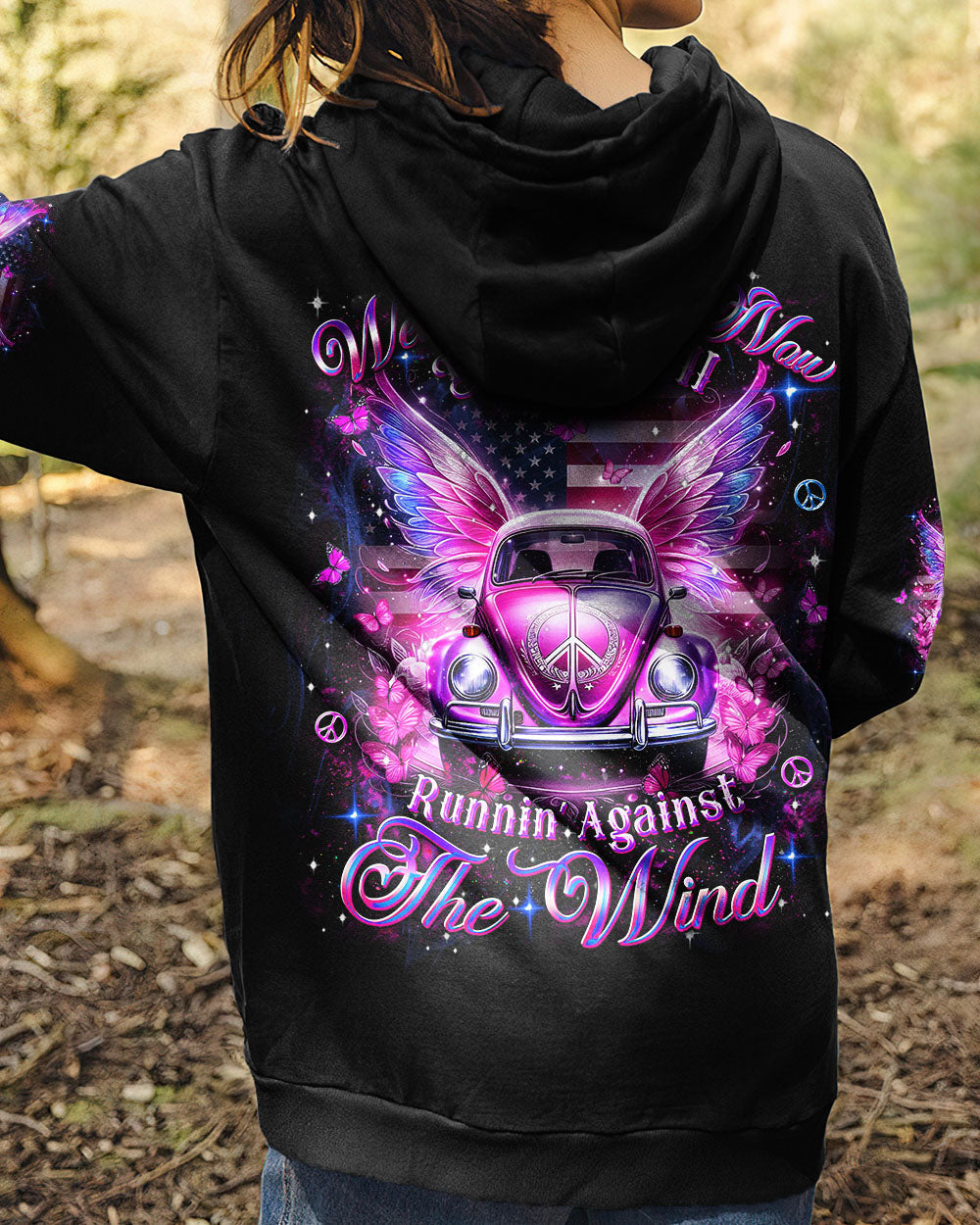 Older Now But Still Running Against The Wind Pink VW Bug with Wings AOP Shirts _8_ FyBbi