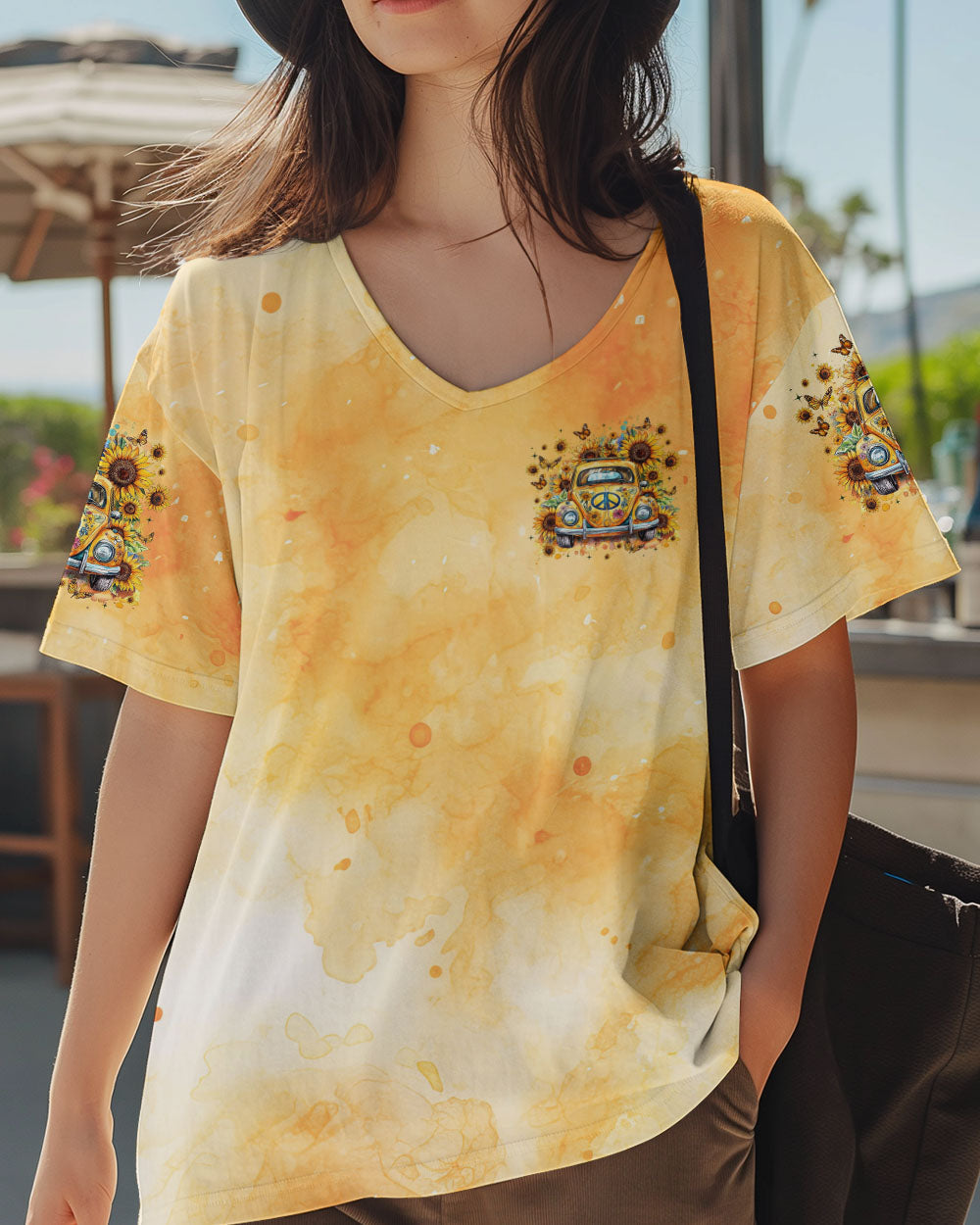 Older Now But Still Running Against The Wind Sunflower Tie Dye Vintage VW Bug AOP Shirts _2_ 1r8xY