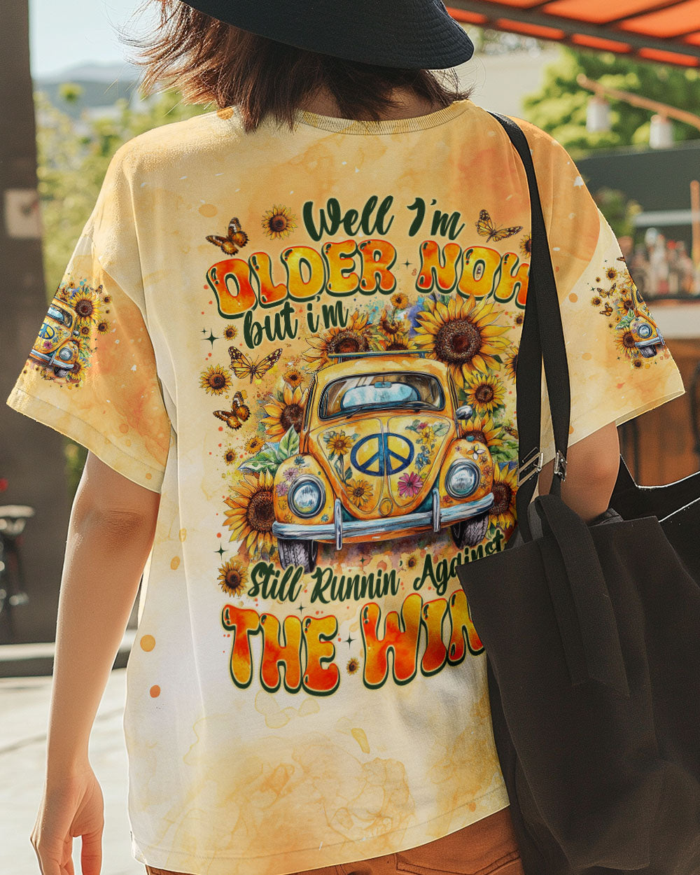 Older Now But Still Running Against The Wind Sunflower Tie Dye Vintage VW Bug AOP Shirts _3_ wFTeQ