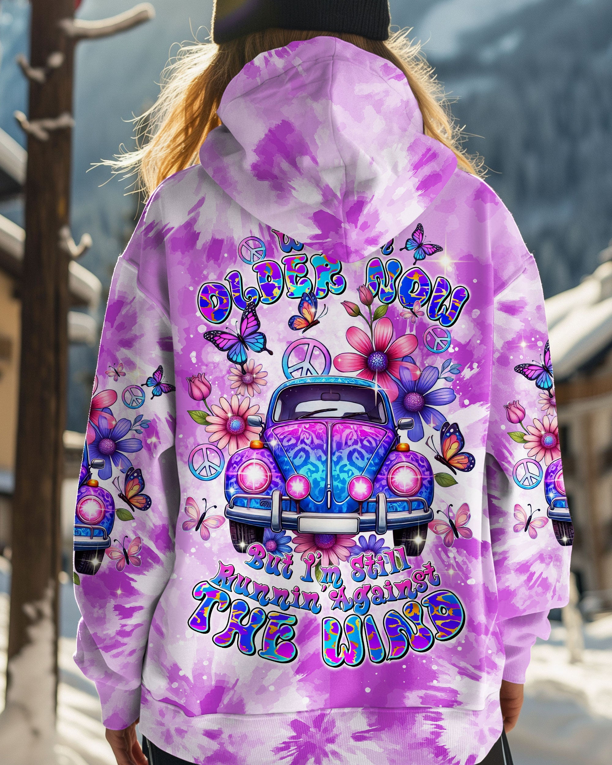 Older Now But Still Running Against The Wind Tie Dye Hippie VW Bug AOP Shirts _1_ fFgIR