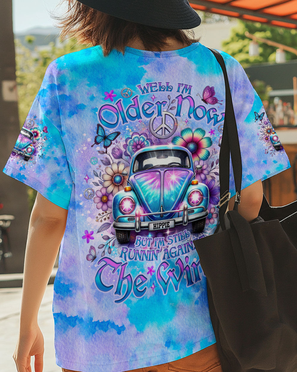 Older Now But Still Running Against The Wind Tie Dye VW Bug with Floral AOP Shirts _12_ uQWVG