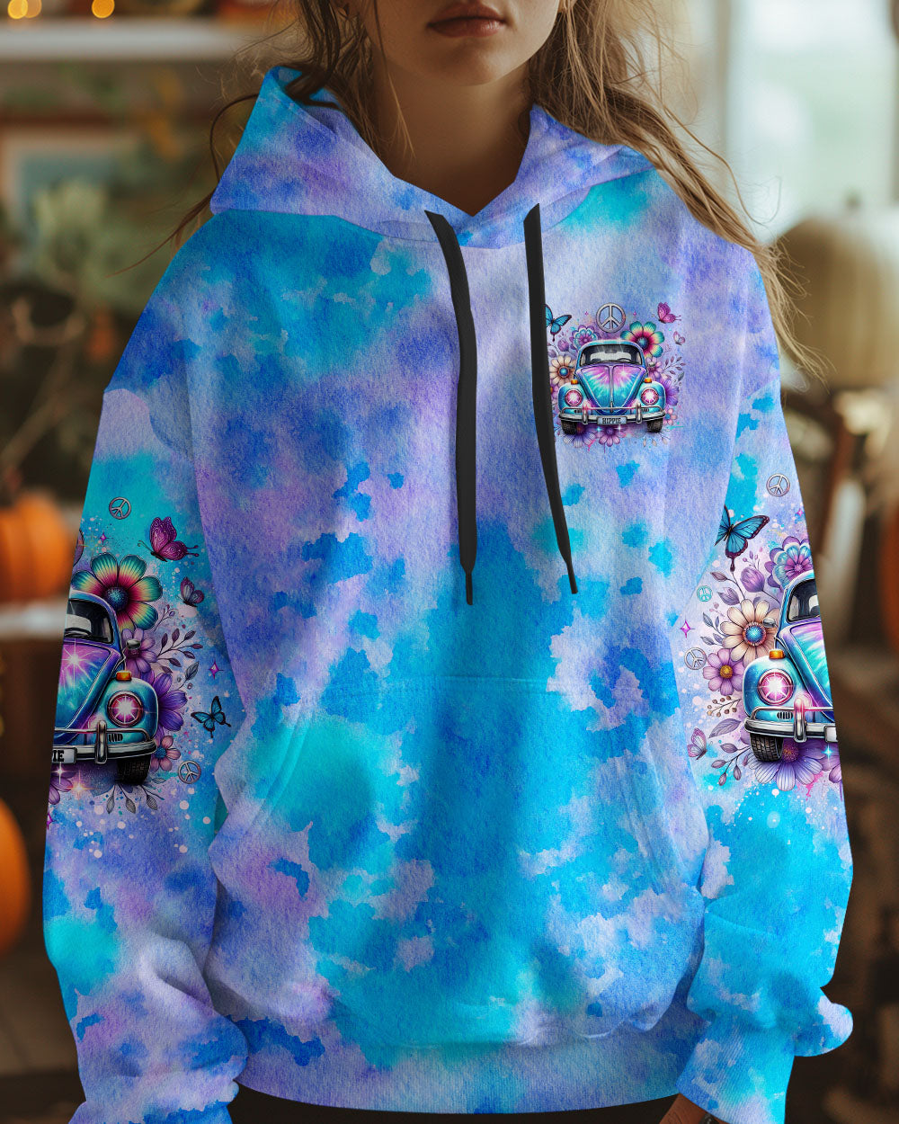 Older Now But Still Running Against The Wind Tie Dye VW Bug with Floral AOP Shirts _13_ o6FTF