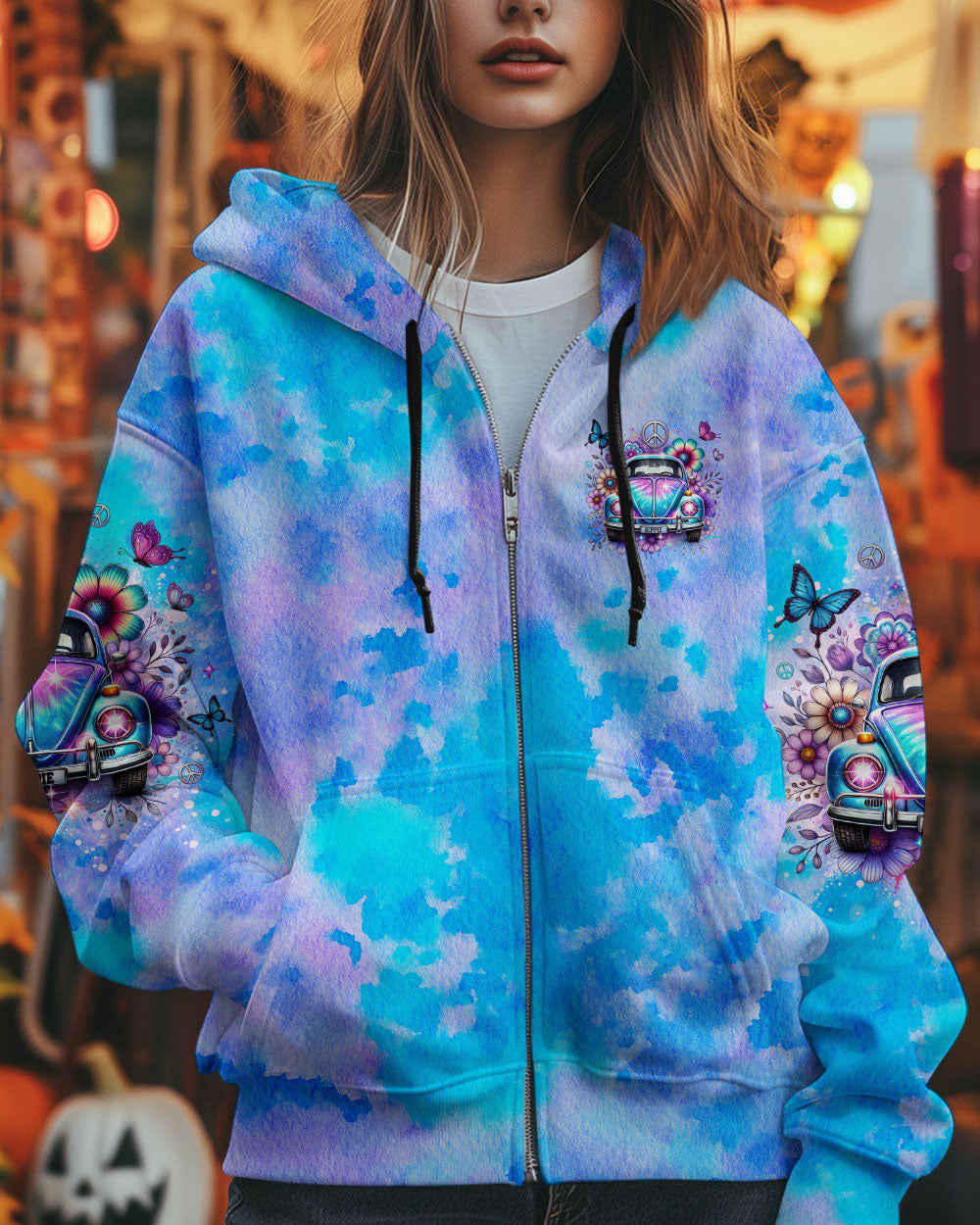 Older Now But Still Running Against The Wind Tie Dye VW Bug with Floral AOP Shirts _4_ pDGOK