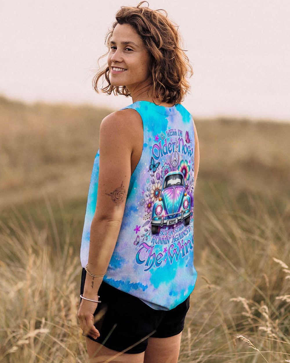 Older Now But Still Running Against The Wind Tie Dye VW Bug with Floral AOP Shirts _7_ gJmvi
