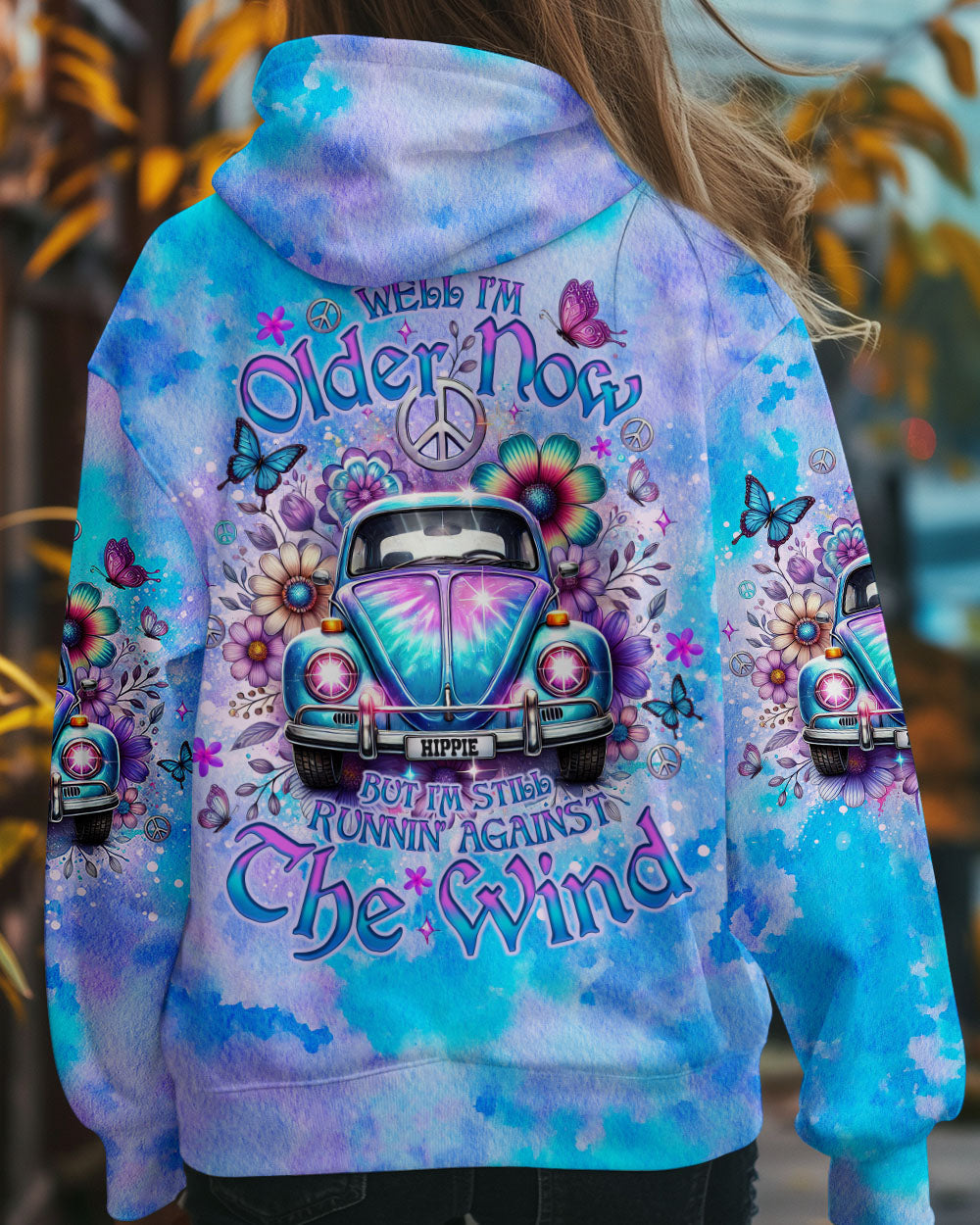 Older Now But Still Running Against The Wind Tie Dye VW Bug with Floral AOP Shirts _8_ tLPhP