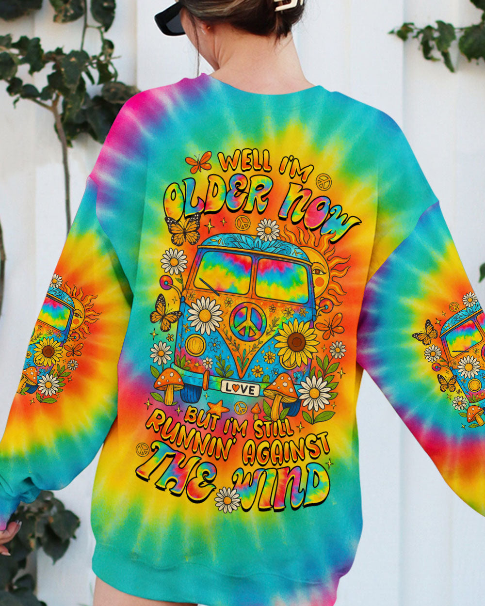 Older Now But Still Running Against The Wind Tie Dye VW Van Peace _26 Love Design AOP Shirts _7_ TOA0m