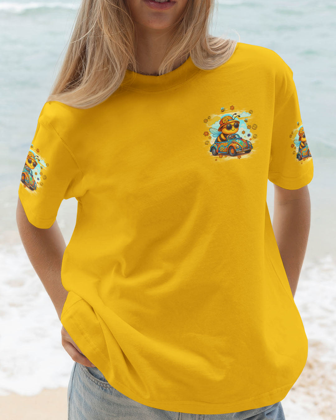 Older Now But Still Running Against The Wind Vintage Bee Peaceful VW Car AOP Shirts _14_ ht3Z2