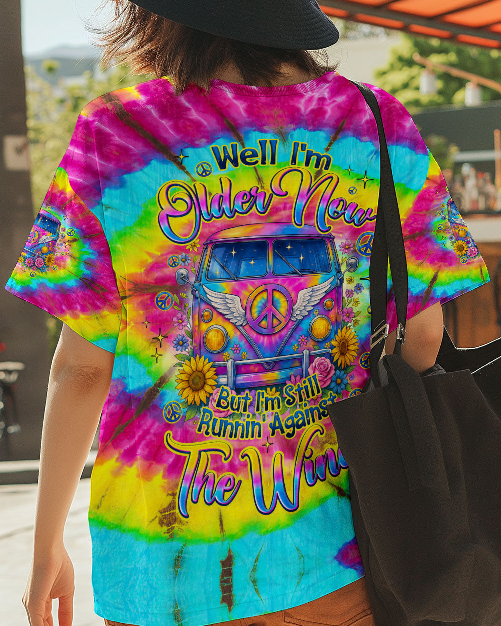 Older Now But Still Running Tie Dye Peace Sign VW Van Peace _26 Sunflowers AOP Shirts _7_ Z4V2g