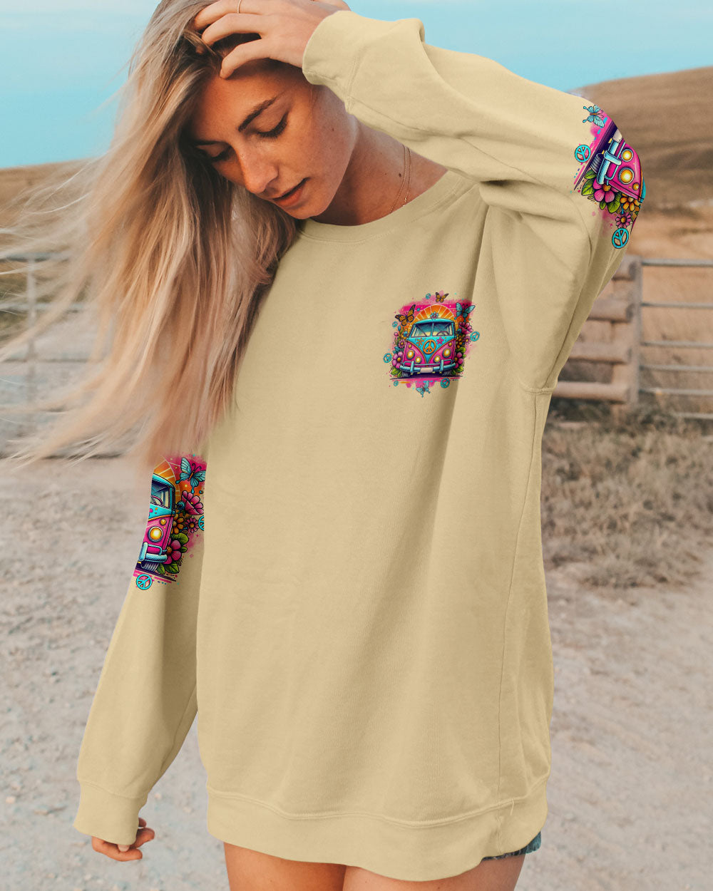 Older Now Runnin Against the Wind Retro Hippie Peace Van AOP Shirts _2_ 7EMJ5