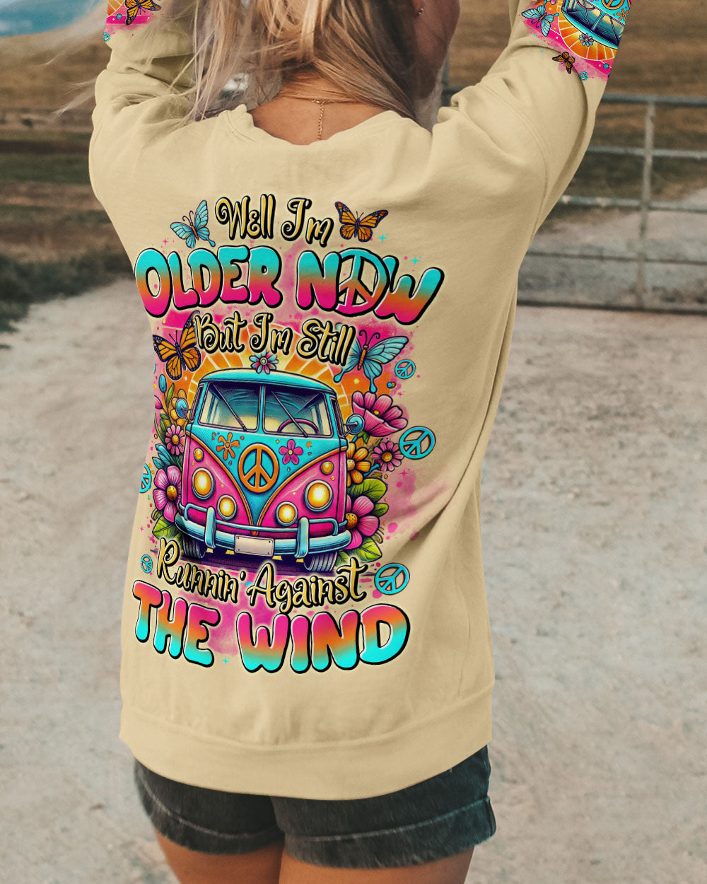 Older Now Runnin Against the Wind Retro Hippie Peace Van AOP Shirts _3_ R0Tr0
